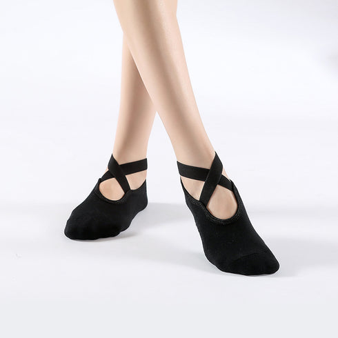 Anti-Slip Yoga Socks With Loops, Glued Round Toe, Breathable Floor Socks, Sports Socks For Yoga - ROUTINE FASHION